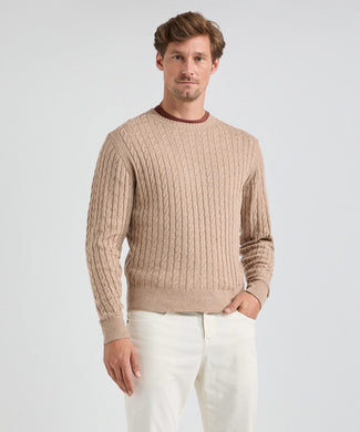 Kabeltrui Ronde Hals | Sand Kabeltrui Ronde Hals | Sand