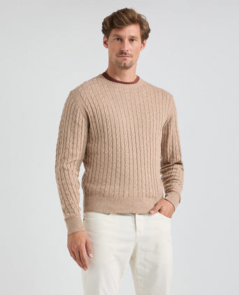 Kabeltrui Ronde Hals | Sand