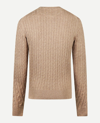Cable Knit Crew Neck | Sand