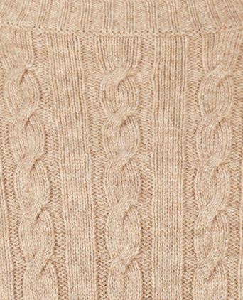 Cable Knit Crew Neck | Sand