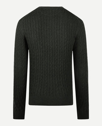 Cable Knit Crew Neck | Dark Sage