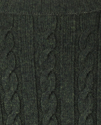 Cable Knit Crew Neck | Dark Sage