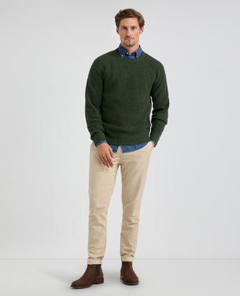 Sweater Chunky knit Round Neck | PineGreen
