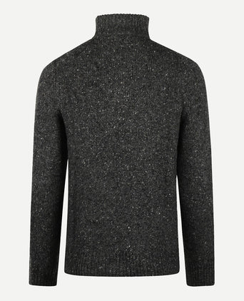 Sweater Fisherman Zip collar | Dark Gray Melange