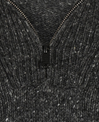 Trui Fisherman Ritskraag | Dark Grey Melange