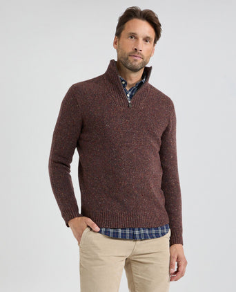 Fisherman Sweater Zip Collar | Chesnut