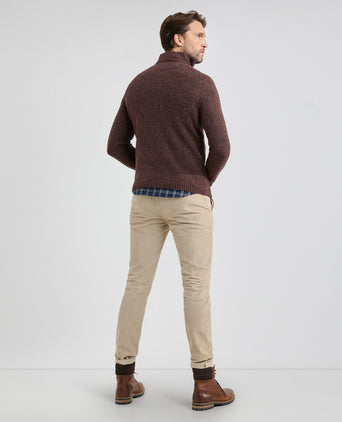 Fisherman Sweater Zip Collar | Chesnut