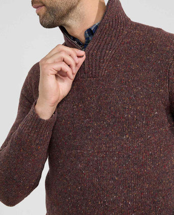 Fisherman Sweater Zip Collar | Chesnut