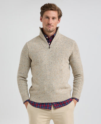 Fisherman Sweater Zip Collar | Sand