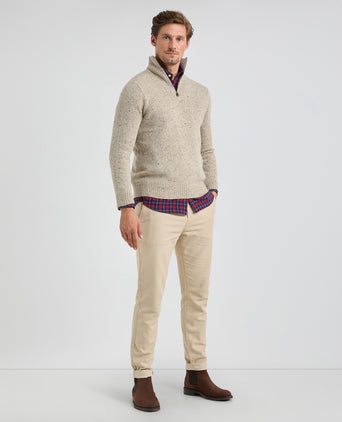 Fisherman Sweater Zip Collar | Sand