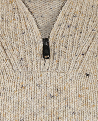 Fisherman Sweater Zip Collar | Sand