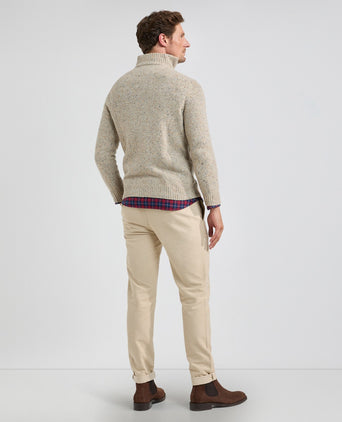 Fisherman Sweater Zip Collar | Sand