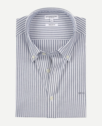 Overhemd Stretch Oxford Grote Streep | Navy