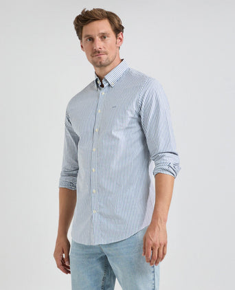 Overhemd Stretch Oxford Grote Streep | Navy