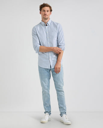 Overhemd Stretch Oxford Grote Streep | Navy