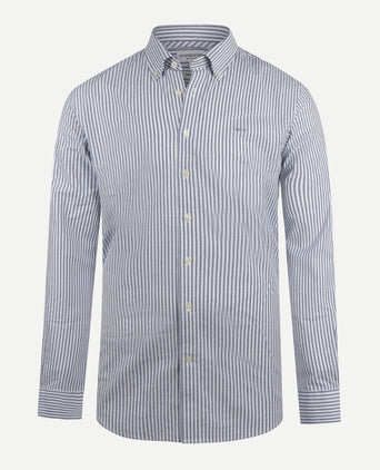Overhemd Stretch Oxford Grote Streep | Navy