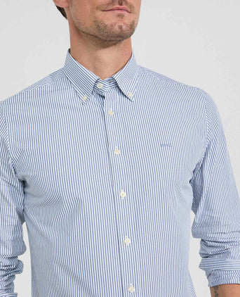 Shirt Poplin Stripe | Faded Blue