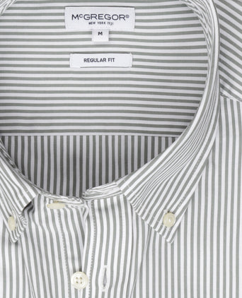 Overhemd Poplin Streep | Dark Sage