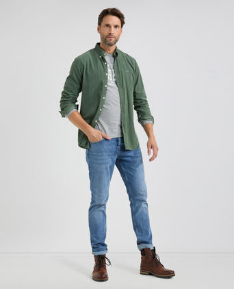 Overhemd corduroy garment dyed | Dark Sage
