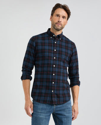 Overhemd Flannel Tartan | Navy