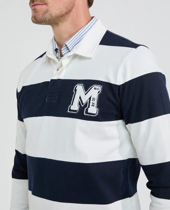 Rugbytrui met Grote Strepen | Navy