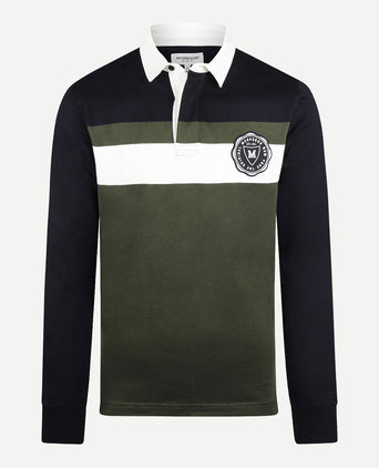 Rugbytrui met Paneelstrepen | Pine Green