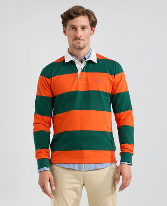 Rugby jersey Big Stripe | Dark orange