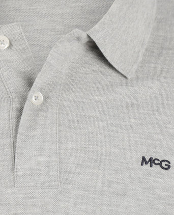 Polo piqué klassiek lange mouw | Medium Grey Melange