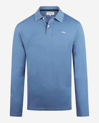 Polo piqué klassiek lange mouw | Faded Blue