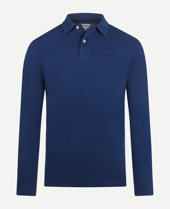 Polo piqué klassiek lange mouw | Marine