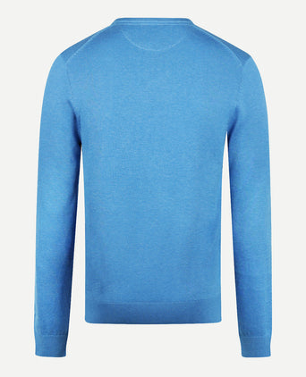 Sweater V-neck Cotton | Sea Blue