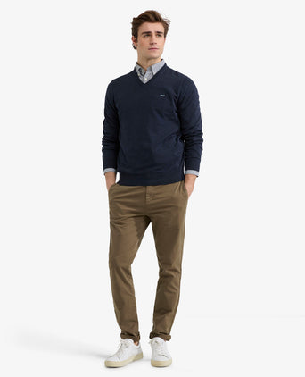 Sweater V-neck Cotton | Navy