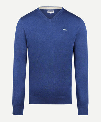 Trui V-hals Cotton | Royal Blue Trui V-hals Cotton | Royal Blue