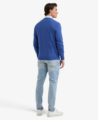 Sweater V-neck Cotton | Royal Blue