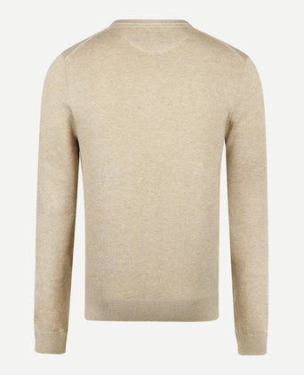 Sweater V-neck Cotton | Sand