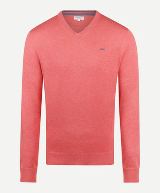Trui V-hals Cotton | Coral Red Trui V-hals Cotton | Coral Red
