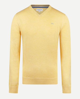 Trui V-hals Cotton | Lemon Yellow
