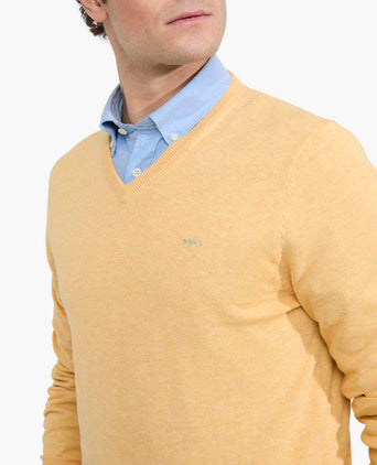 Sweater V-neck Cotton | LemonYellow