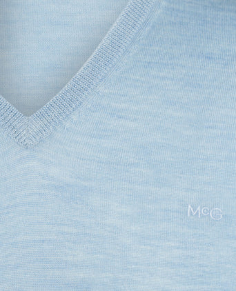 Sweater V-neck Luxe Merino | Light Blue