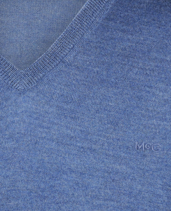 Sweater V-neck Luxe Merino | Vintage Blue