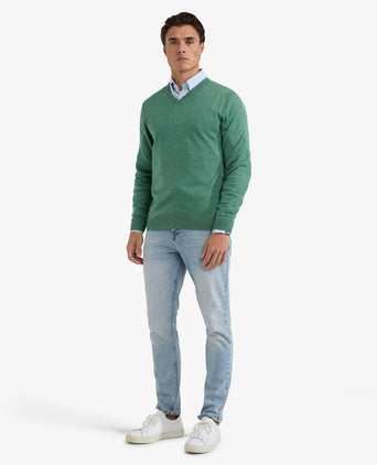 Sweater V-neck Luxe Merino | Ice Green