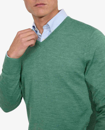 Sweater V-neck Luxe Merino | Ice Green
