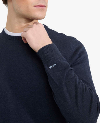Sweater Round Neck Cotton | Navy