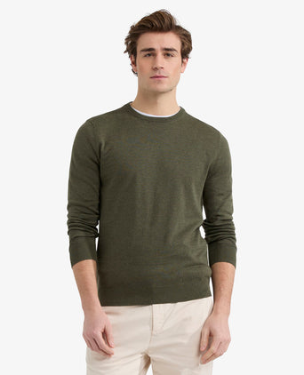 Trui Ronde Hals Cotton | Olive