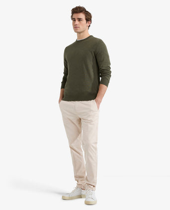 Sweater Round Neck Cotton | Olive