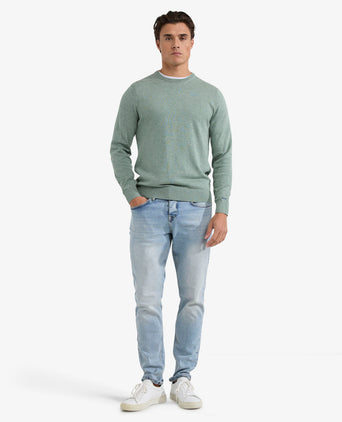 Trui Ronde Hals Cotton | Ice Green