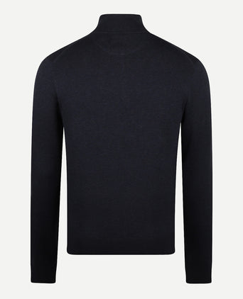 Sweater Zip Collar Cotton | Navy