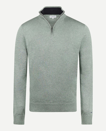 Sweater Zip Collar Cotton | Ice Green