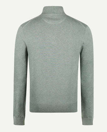 Sweater Zip Collar Cotton | Ice Green