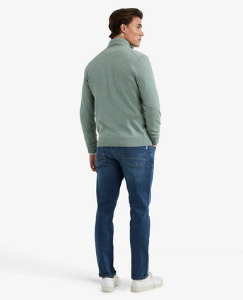 Sweater Zip Collar Cotton | Ice Green